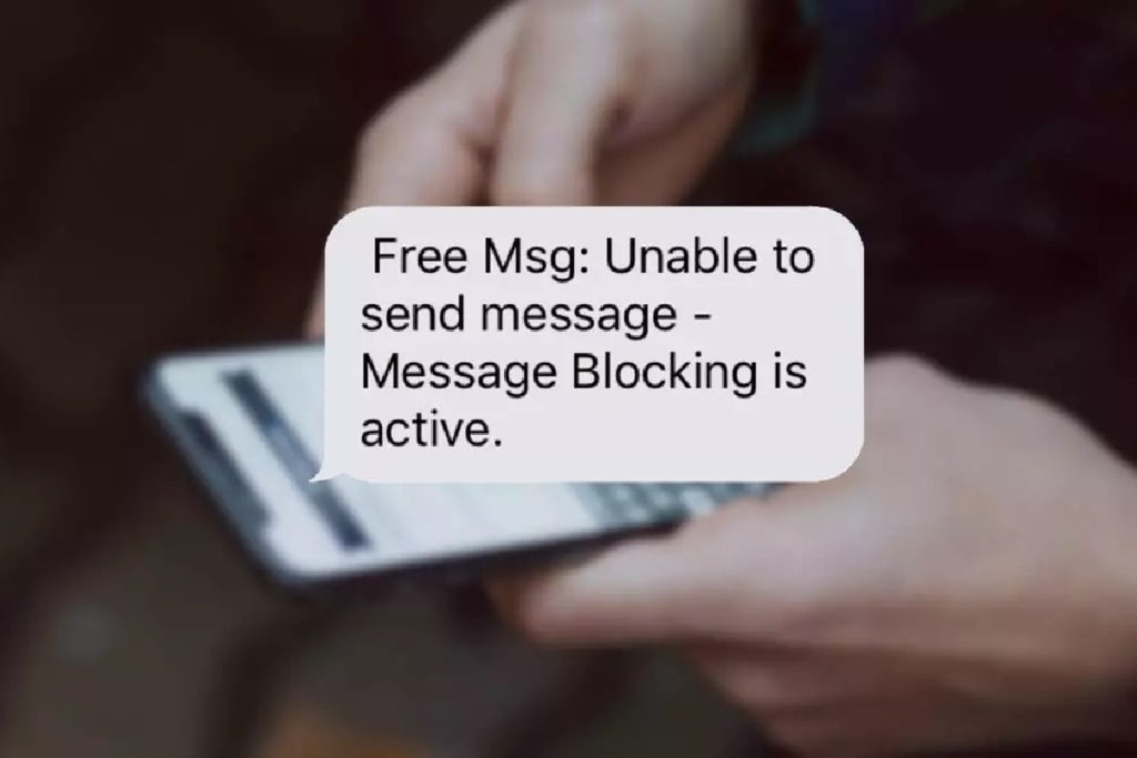 Free Msg: Unable to Send Message - Message Blocking is Active