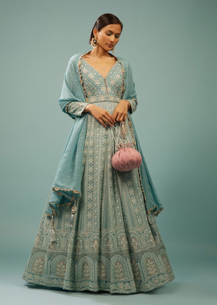 kalki_cameo_blue_lucknowi_anarkali_suit