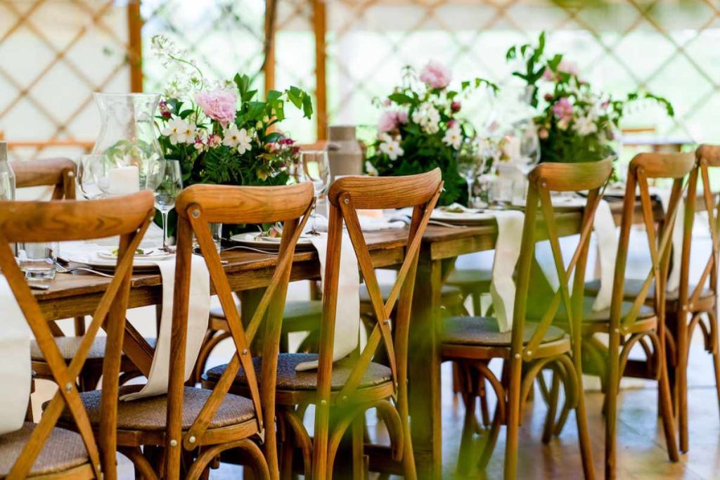 Rustic Charm Meets Modern Sophistication_ Cross Back Chairs for Weddings