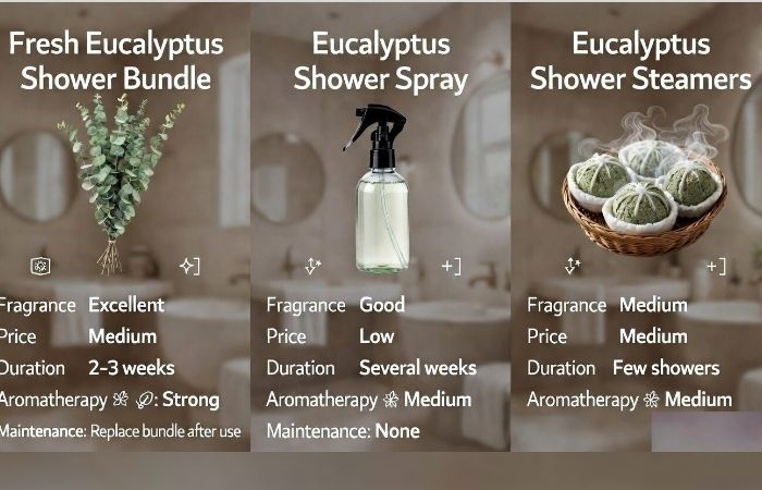 eucalyptus bundle vs spray vs steamers