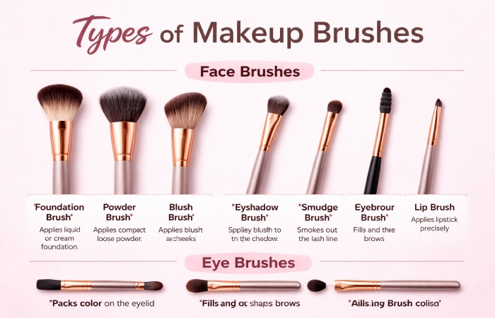 types of makeup brushes