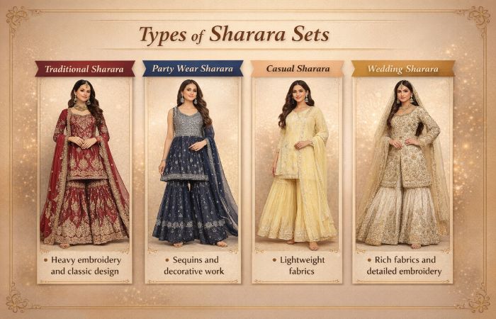 types of sharara sets